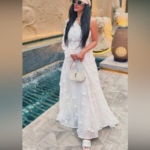 Elegant White one shoulder maxi dress